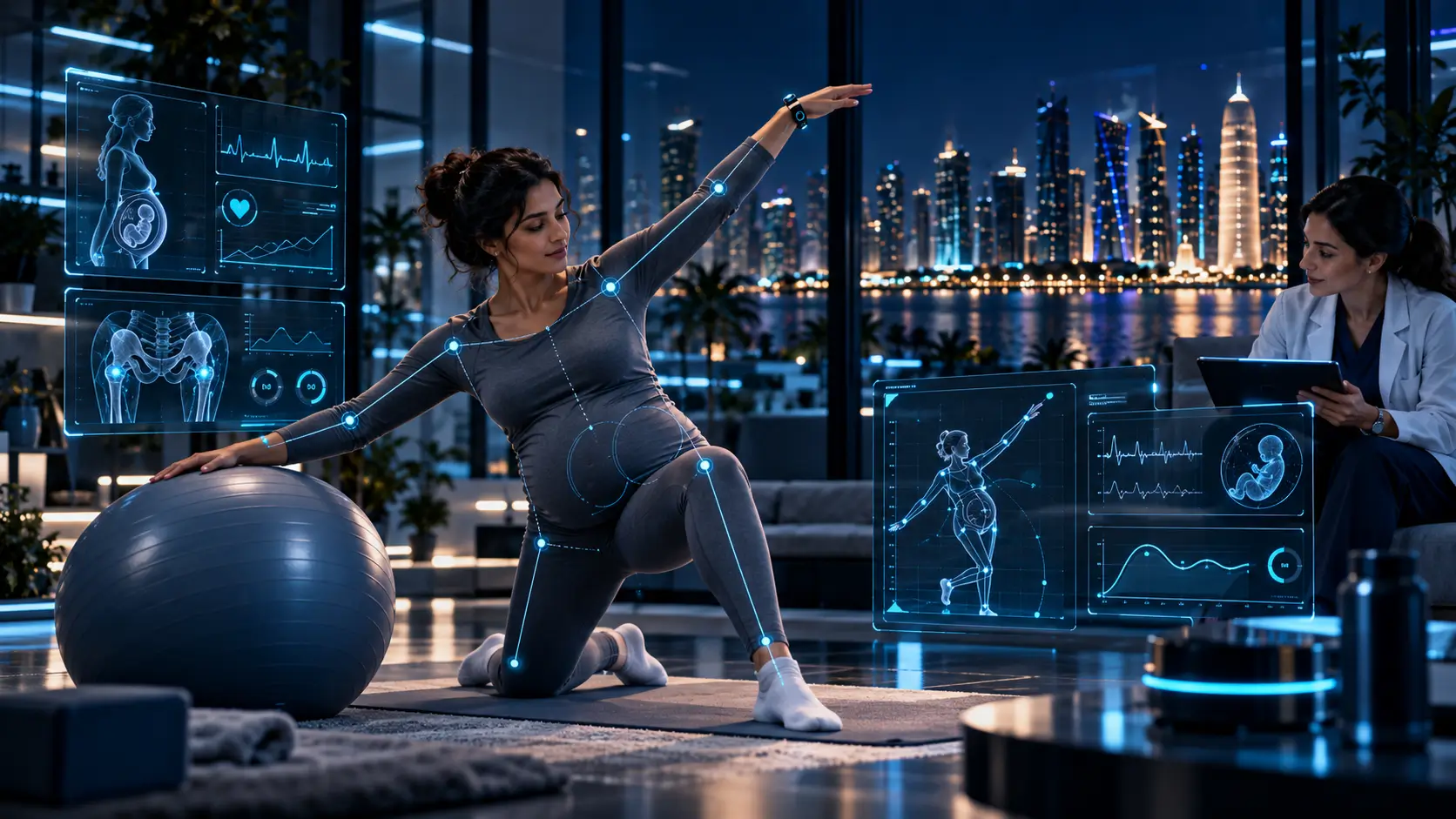 Pregnancy exercise supported by computer vision, wearable monitoring and digital maternal health technology